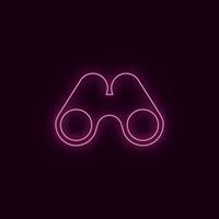 Binoculars, neon, icon. Theater ruby color neon ui ux icon. Theater sign logo vector - Vector on white background