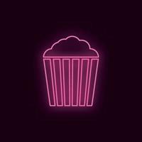 Popcorn, neon, icon. Theater ruby color neon ui ux icon. Theater sign logo vector - Vector on white background
