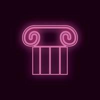 Theatrical column, neon, icon. Theater ruby color neon ui ux icon. Theater sign logo vector - Vector on white background