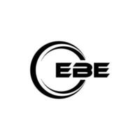 EBE letter logo design in illustration. Vector logo, calligraphy designs for logo, Poster, Invitation, etc.