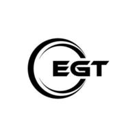 EGT letter logo design in illustration. Vector logo, calligraphy designs for logo, Poster, Invitation, etc.