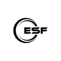 ESF letter logo design in illustration. Vector logo, calligraphy designs for logo, Poster, Invitation, etc.