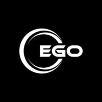 EGO letter logo design in illustration. Vector logo, calligraphy designs for logo, Poster, Invitation, etc.