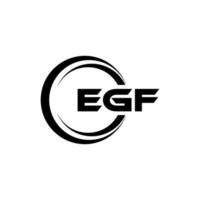 EGF letter logo design in illustration. Vector logo, calligraphy designs for logo, Poster, Invitation, etc.