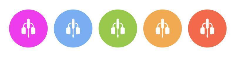 Dark button icon audio control head set. Button banner round badge interface for application illustration on darken background vector
