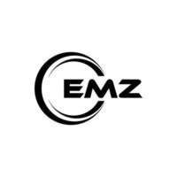 EMZ letter logo design in illustration. Vector logo, calligraphy designs for logo, Poster, Invitation, etc.