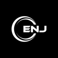 ENJ letter logo design in illustration. Vector logo, calligraphy designs for logo, Poster, Invitation, etc.