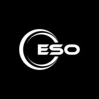 ESO letter logo design in illustration. Vector logo, calligraphy designs for logo, Poster, Invitation, etc.