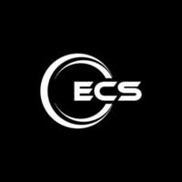 ECS letter logo design in illustration. Vector logo, calligraphy designs for logo, Poster, Invitation, etc.