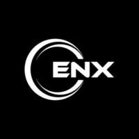 ENX letter logo design in illustration. Vector logo, calligraphy designs for logo, Poster, Invitation, etc.