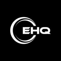 EHQ letter logo design in illustration. Vector logo, calligraphy designs for logo, Poster, Invitation, etc.