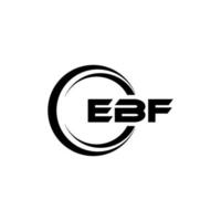 EBF letter logo design in illustration. Vector logo, calligraphy designs for logo, Poster, Invitation, etc.