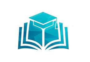 Low Poly and Education logo design, Vector design template