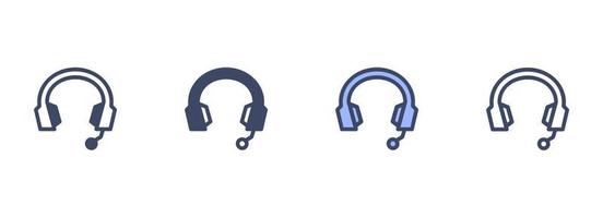 sencillo vector icono en un tema auriculares