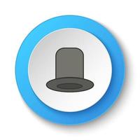 Round button for web icon, Classic man hat. Button banner round, badge interface for application illustration on white background vector