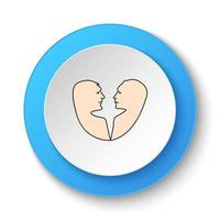 Round button for web icon, Romantic, drama, comedy. Button banner round, badge interface for application illustration on white background vector