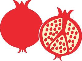 Pomegranate icon on white background. Pomegranate fruit sign. Raw pomegranate. flat style. vector