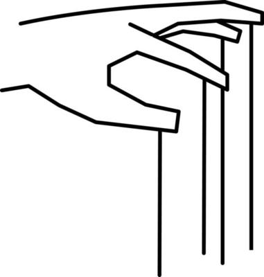 Hand, puppet, theater. Illustration vector icon on white background