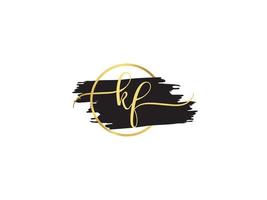 Golden Kf Logo Icon, Initial KF Signature Letter Logo Template vector