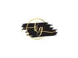 Golden Kg Logo Icon, Initial KG Signature Letter Logo Template vector