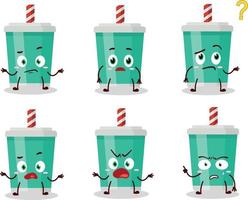 Cartoon character of soda bottle with what expression vector