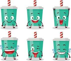 dibujos animados personaje de soda botella con sonrisa expresión vector