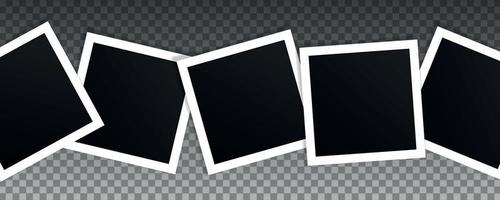 Set of square vector photo frames. Collage of realistic frames. Template design.