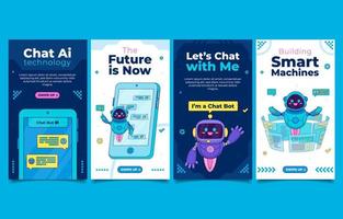 Chat Bot Social Media Story Template vector