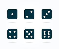 Set of game dice icons vector. Dice in a flat design from one to six. Vector illustration.