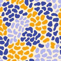 Abstract shapes pattern. Seamless background with creative repeating print for textile. Texture design with organic fluid forms, spots, dots. Colored flat graphic vector illustration for fabric