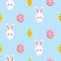 Easter pattern with rabbits and eggs vector