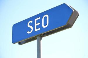 SEO - Search Engine Optimization - Blue Metal Signpost photo