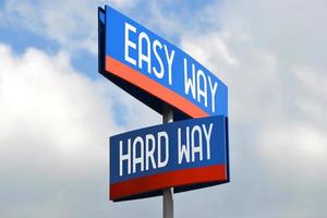 Easy and Hard Way Street Sign photo