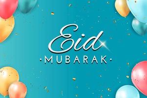 Eid Mubarak greeting card banner template vector