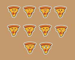 Pizza linda vector icono diseño