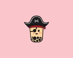 boba piratas linda vector icono diseño