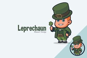 Cute Leprechaun Mascot Design for St. Patrick's Day Celebration vector