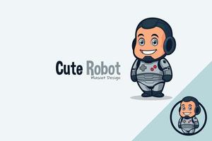 Cute Robot Mascot Design vector