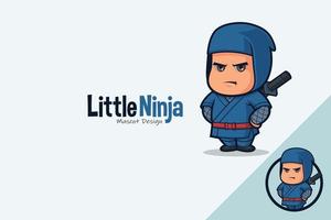 linda ninja mascota diseño vector