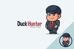 British Duck Hunter Mascot Design vector