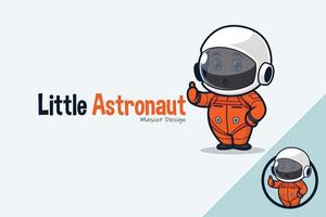 Cute Astronaut In Orange Suit vector