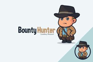 Cute Bounty Hunter Mascot vector