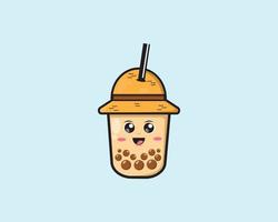 boba farmer cute vector icon design