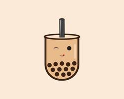 Boba Cute Chocolate icon vector design