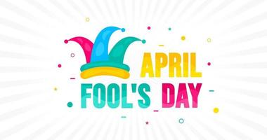 April fools day background, or banner design template with funny prank illustration vector for April fools day event 1 April celebration. April fools day colorful typography design.