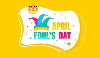 April fools day background, or banner design template with funny prank illustration vector for April fools day event 1 April celebration. April fools day colorful typography design.