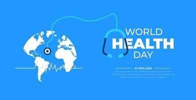 mundo salud día antecedentes diseño modelo. mundo salud día es un global salud conciencia día celebrado cada año en 7mo abril. mundo salud día bandera diseño modelo. vector