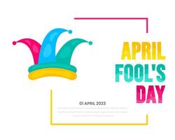 April fools day background, or banner design template with funny prank illustration vector for April fools day event 1 April celebration. April fools day colorful typography design.