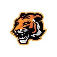 Roaring Tiger Head Mascot Logo for Sports Teams and Competitions vector