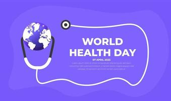 mundo salud día antecedentes diseño modelo. mundo salud día es un global salud conciencia día celebrado cada año en 7mo abril. mundo salud día bandera diseño modelo. vector